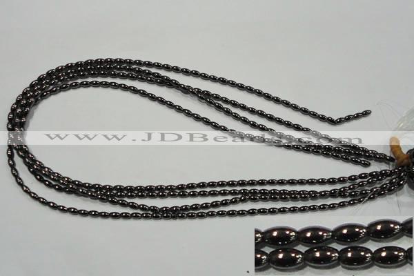 CHE136 15.5 inches 3*5mm rice hematite beads wholesale