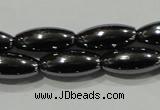 CHE139 15.5 inches 5*12mm rice hematite beads wholesale