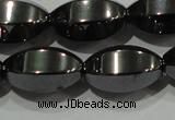 CHE142 15.5 inches 10*16mm faceted rice hematite beads wholesale