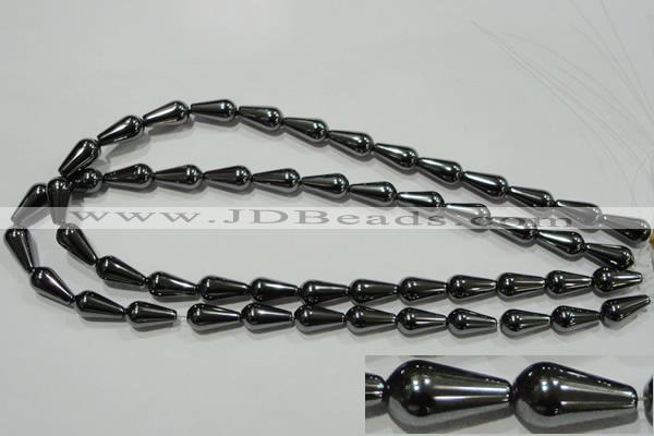 CHE148 15.5 inches 8*16mm teardrop hematite beads wholesale