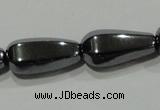 CHE152 15.5 inches 8*16mm faceted teardrop hematite beads