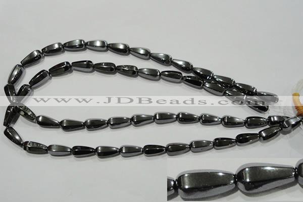 CHE152 15.5 inches 8*16mm faceted teardrop hematite beads