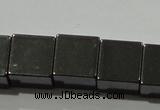 CHE184 15.5 inches 10*10mm cube hematite beads wholesale