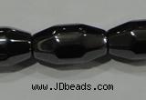 CHE227 15.5 inches 8*16mm faceted rice hematite beads wholesale