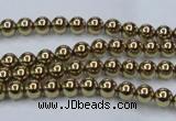 CHE432 15.5 inches 4mm round plated hematite beads wholesale