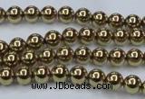 CHE433 15.5 inches 6mm round plated hematite beads wholesale