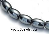 CHE53 15.5  inches 6*12mm rice shape hematite beads Wholesale