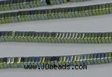 CHE560 15.5 inches 1*2*2mm square plated hematite beads wholesale