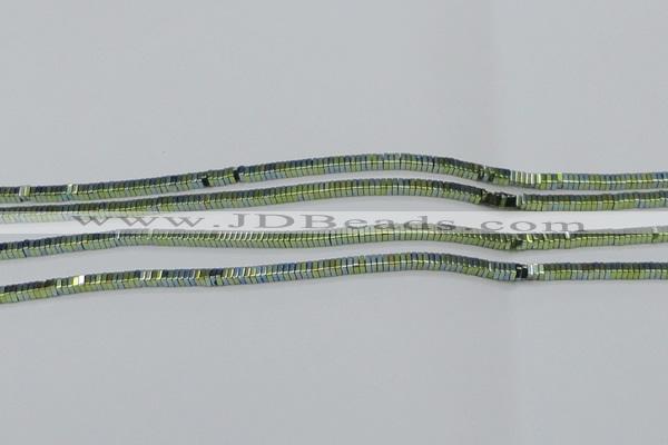 CHE560 15.5 inches 1*2*2mm square plated hematite beads wholesale