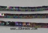 CHE562 15.5 inches 1*2*2mm square plated hematite beads wholesale