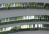 CHE582 15.5 inches 1*4*4mm square plated hematite beads wholesale