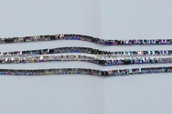 CHE585 15.5 inches 1*4*4mm square plated hematite beads wholesale