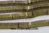 CHE619 15.5 inches 1*2*2mm square matte plated hematite beads