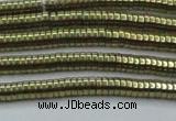 CHE642 15.5 inches 1*2mm tyre plated hematite beads wholesale