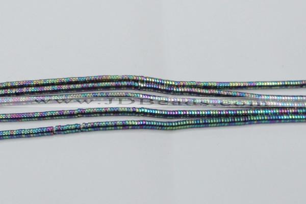 CHE646 15.5 inches 1*2mm tyre plated hematite beads wholesale