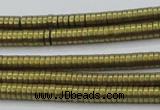 CHE671 15.5 inches 1*2mm tyre matte plated hematite beads