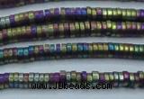 CHE674 15.5 inches 1*2mm tyre matte plated hematite beads