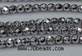 CHE690 15.5 inches 2mm faceted round plated hematite beads