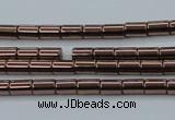 CHE745 15.5 inches 2*4mm tube plated hematite beads wholesale