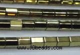 CHE752 15.5 inches 5*8mm faceted tube plated hematite beads