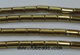 CHE761 15.5 inches 2*4mm tube plated hematite beads wholesale