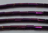 CHE763 15.5 inches 2*4mm tube plated hematite beads wholesale