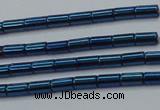 CHE765 15.5 inches 2*4mm tube plated hematite beads wholesale