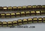 CHE776 15.5 inches 2*2mm drum plated hematite beads wholesale