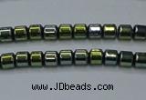 CHE779 15.5 inches 2*2mm drum plated hematite beads wholesale