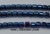 CHE781 15.5 inches 2*2mm drum plated hematite beads wholesale