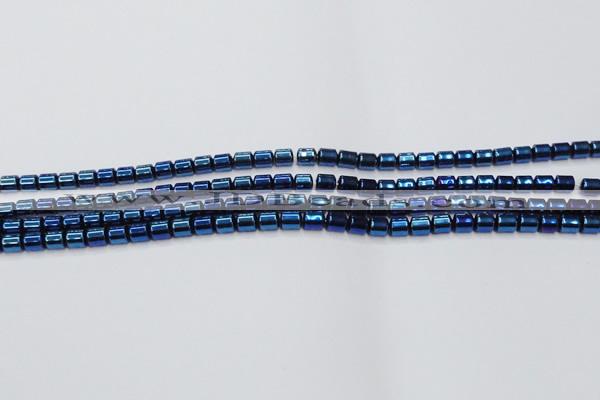 CHE791 15.5 inches 4*4.5mm drum plated hematite beads wholesale