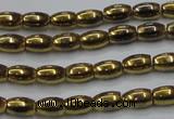 CHE795 15.5 inches 3*5mm rice plated hematite beads wholesale