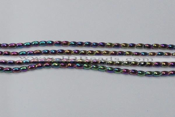 CHE796 15.5 inches 3*5mm rice plated hematite beads wholesale