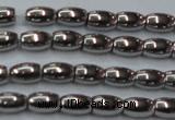 CHE802 15.5 inches 4*6mm rice plated hematite beads wholesale