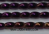 CHE805 15.5 inches 4*6mm rice plated hematite beads wholesale