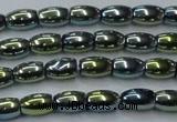 CHE806 15.5 inches 4*6mm rice plated hematite beads wholesale