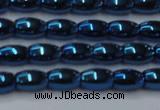 CHE815 15.5 inches 5*8mm rice plated hematite beads wholesale