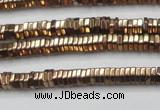 CHE826 15.5 inches 1*2mm hexagon plated hematite beads wholesale