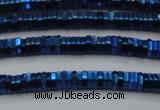 CHE831 15.5 inches 1*2mm hexagon plated hematite beads wholesale