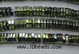 CHE836 15.5 inches 1*3mm hexagon plated hematite beads wholesale