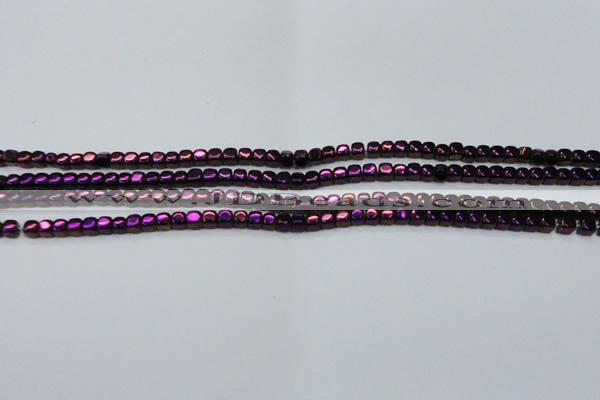 CHE853 15.5 inches 2*2mm dice platedhematite beads wholesale