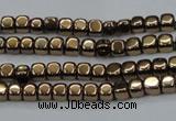 CHE854 15.5 inches 2*2mm dice platedhematite beads wholesale