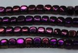 CHE861 15.5 inches 3*3mm dice platedhematite beads wholesale