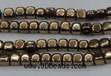 CHE862 15.5 inches 3*3mm dice platedhematite beads wholesale