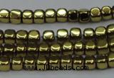 CHE864 15.5 inches 3*3mm dice platedhematite beads wholesale