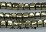 CHE877 15.5 inches 4*4mm dice plated hematite beads wholesale