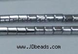 CHE886 15.5 inches 2*2mm faceted tube plated hematite beads wholesale