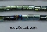 CHE890 15.5 inches 2*2mm faceted tube plated hematite beads wholesale