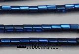 CHE892 15.5 inches 2*2mm faceted tube plated hematite beads wholesale