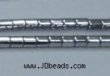 CHE896 15.5 inches 3*3mm faceted tube plated hematite beads wholesale